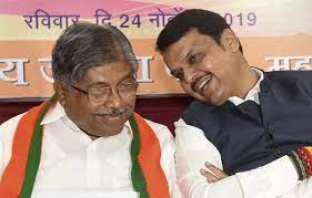 Chandrakant Patil suddenly went to Fadnavis bungalow and discussion 