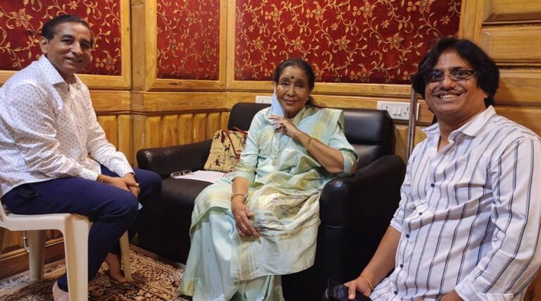 Asha Bhosle for a Marathi film