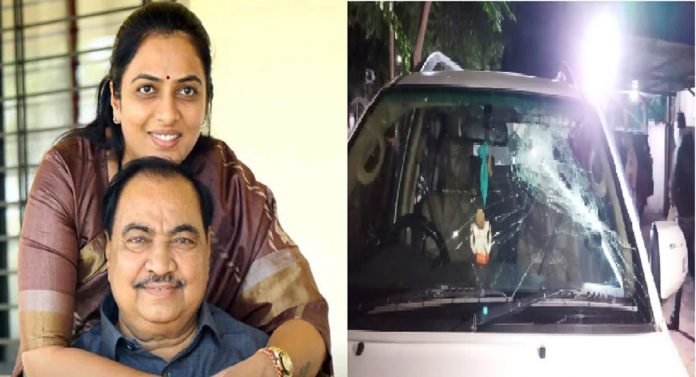 Rohini Khadse's vehicle pelted stones by unknown persons