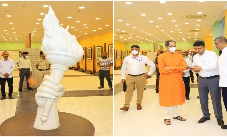 Uddhav Thackeray inspects United Maharashtra Memorial Hall
