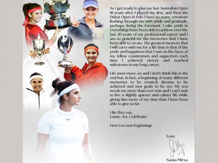 Sania Mirza announces her retirement from tennis