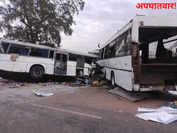 A collision between two buses in central Senegal; 40 people dead, 87 injured