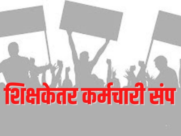 strike of non-teaching staff Eknath Shinde, Devendra Fadanvis Notice to chandrakant patil for urgent meeting regarding