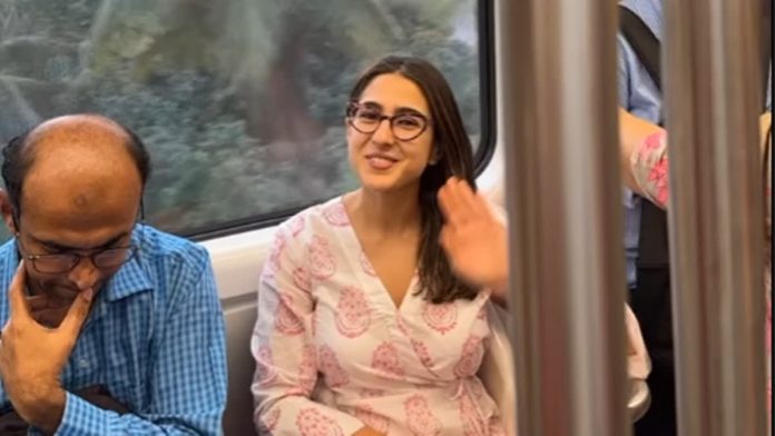 Sara ali khan travel by metro like a normal person, watch the video