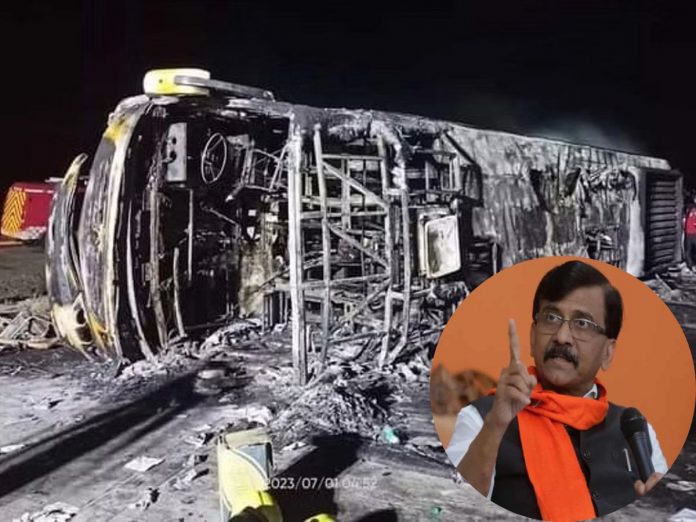 sanjay raut tweet on buldhana bus accident samruddhi express way devendra fadnavis