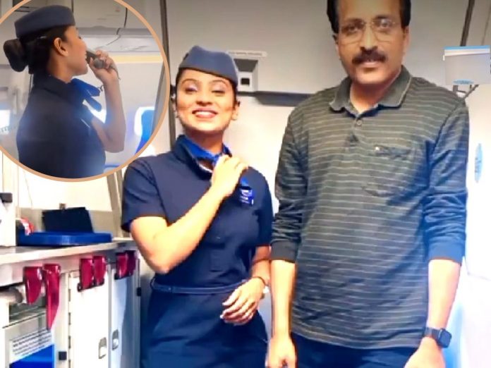 Air Hostess of IndiGo Airlines ISRO Chairman S. Somnath was welcomed video went viral