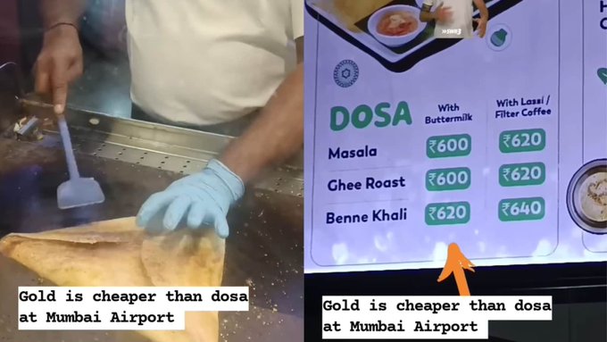 600 Rupees Of Dosa At mumbai Airport