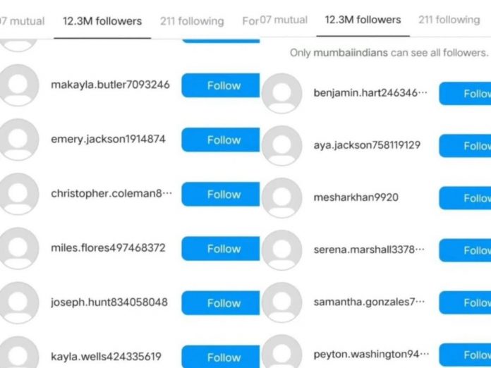 Mumbai Indians 1 millions Followers Lost; Make fake Followers On His Own Insta Account