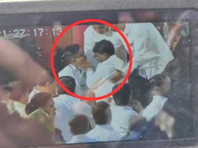 Sunil kamble slapped to Police And NCP ajit pawar group member video viral
